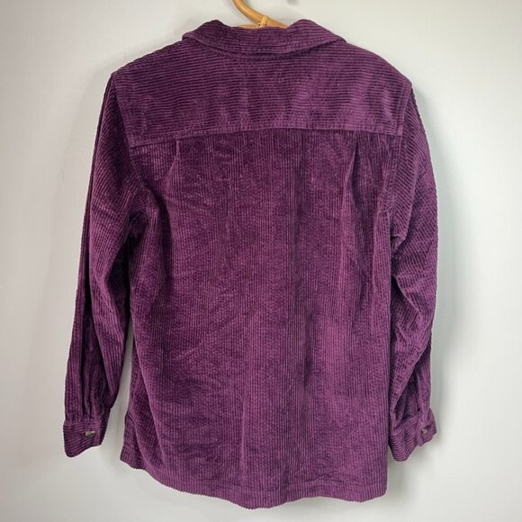 Vintage L.L. Bean Purple Corduroy Button Down Women's Small - Picture 2 of 6